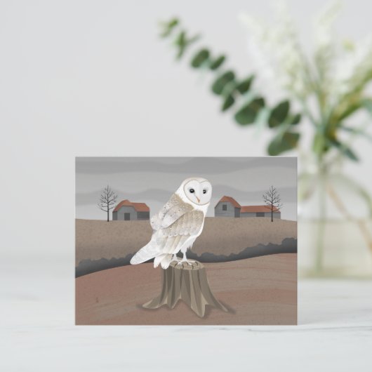 Barn Owl Postkarte (Stehend Vorderseite)
