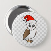 Barn Owl Santa Button (Vorne & Hinten)