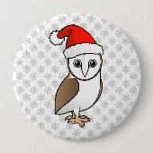 Barn Owl Santa Button (Vorderseite)