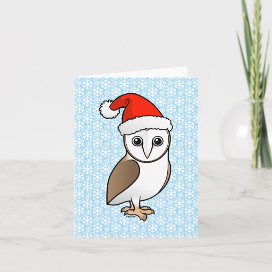 Barn Owl Santa Feiertagskarte (Vorderseite)