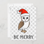 Barn Owl Santa Feiertagspostkarte (Vorne/Hinten)