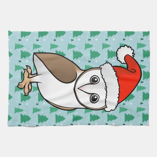 Barn Owl Santa Geschirrtuch (Horizontal)