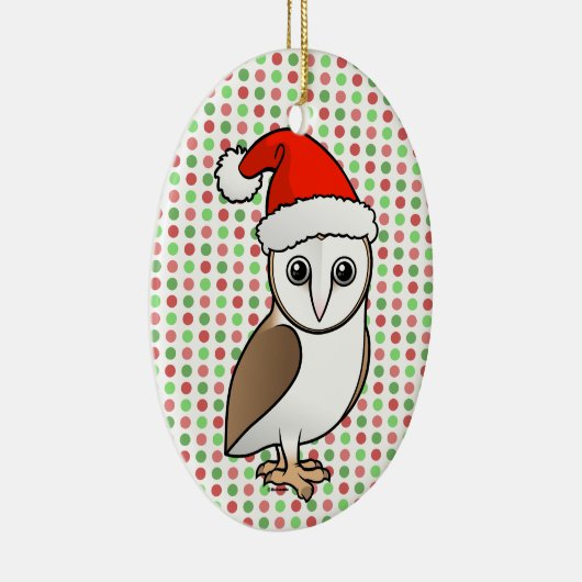 Barn Owl Santa Keramikornament (Rechts)