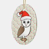 Barn Owl Santa Keramikornament (Links)
