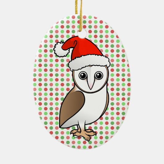 Barn Owl Santa Keramikornament (Hinten)
