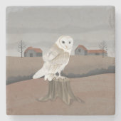 Barn Owl Steinuntersetzer (Vorderseite)