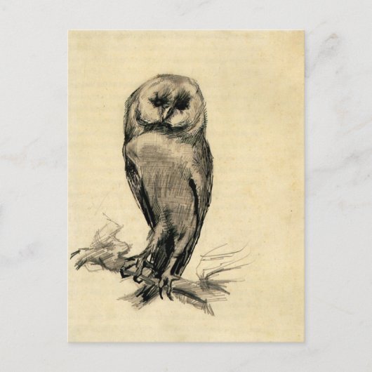 Barn Owl Von vorne gesehen von Vincent van Gogh Postkarte (Vorderseite)