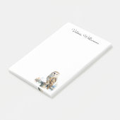 Barn Owl Wildlife Bird of Prey Custom Name Post-it Klebezettel (angewinkelt)