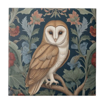 Barn Owl William Morris Stil Direkt gegenüber Flor