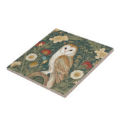 Barn Owl William Morris Stil Links gegenüber Blume Fliese (Seite)