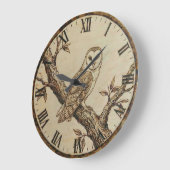 Barn Owl Wooden Wall Clock Große Wanduhr (Winkel)