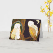 Barn Owls Blank Card Karte (Gelbe Blume)