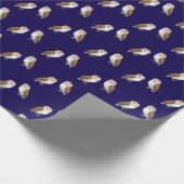 Barn Owls Gemustert Wildlife Themed Navy Blue Geschenkpapier (Ecke)