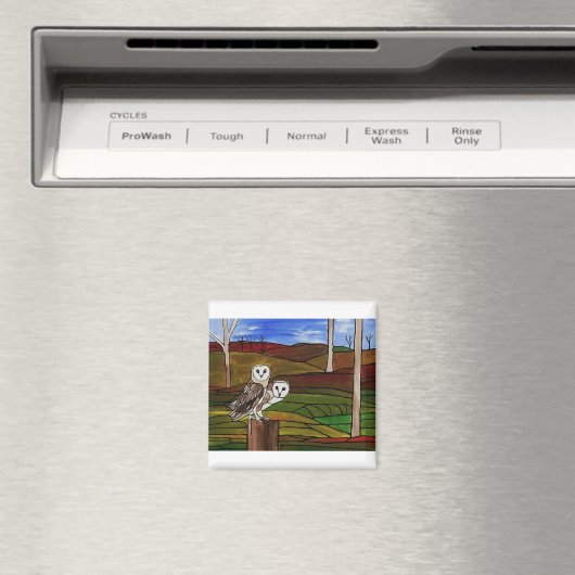 BARN OWLS MAGNET (In Situ (Geschirrspüler))