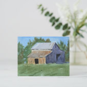 Barn Painting Watercolor Postkarte (Stehend Vorderseite)