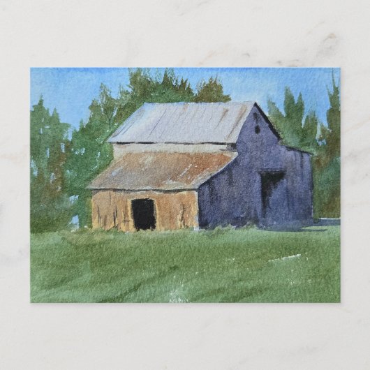 Barn Painting Watercolor Postkarte (Vorderseite)