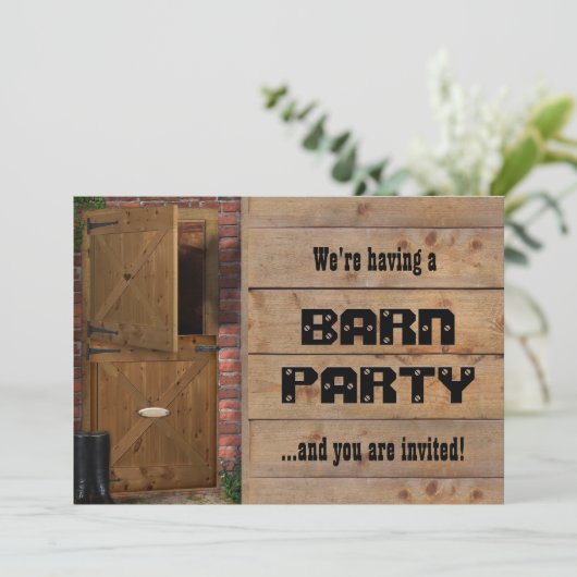 Barn Party Einladung (all text customizable) (Stehend Vorderseite)