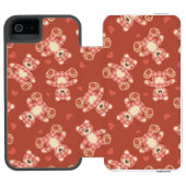 Bärn-Patchworkmuster Incipio iPhone Geldbeutel-Hülle (Folio Geöffnet)