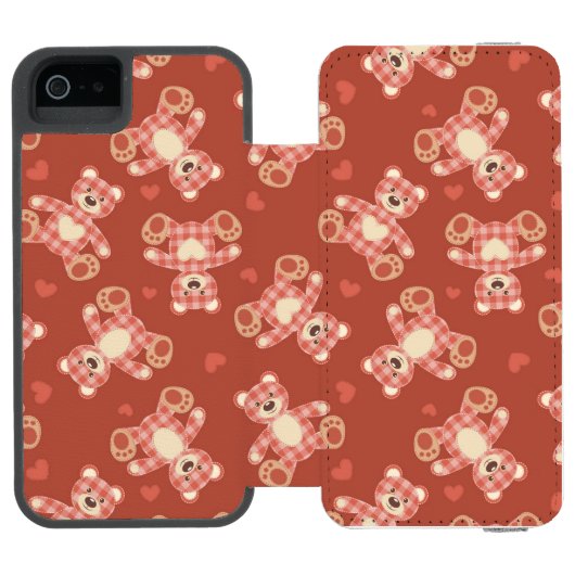 Bärn-Patchworkmuster Incipio iPhone Geldbeutel-Hülle (Folio Geöffnet)