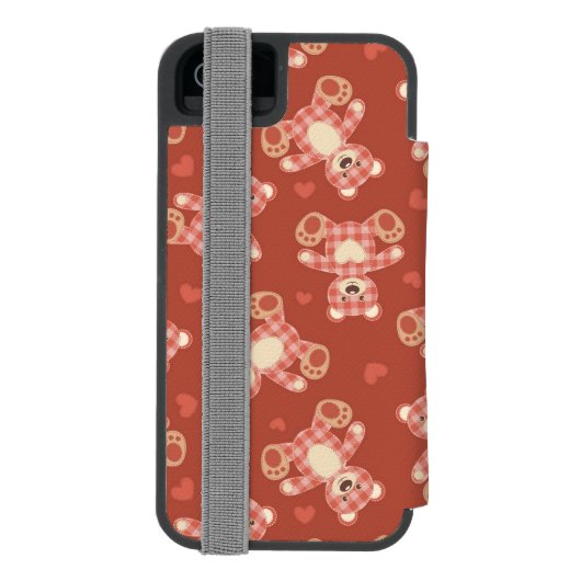 Bärn-Patchworkmuster Incipio iPhone Geldbeutel-Hülle (Folio Rückseite)