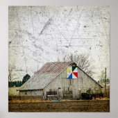 Barn Quilt Grunge Poster (Vorne)