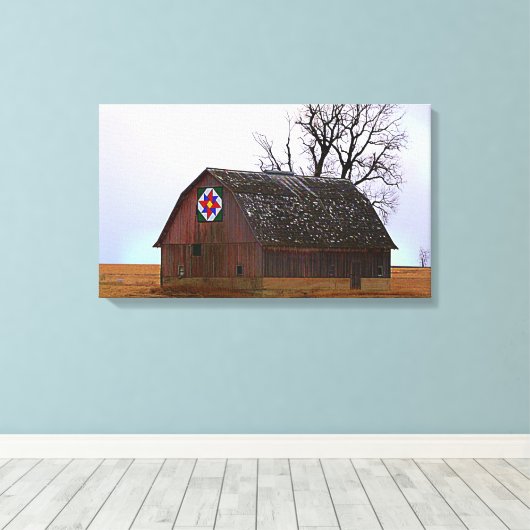 Barn Quilt Leinwanddruck (Insitu (Holzboden))