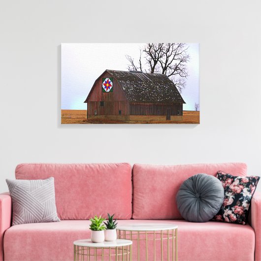 Barn Quilt Leinwanddruck (Insitu (Wohnzimmer))