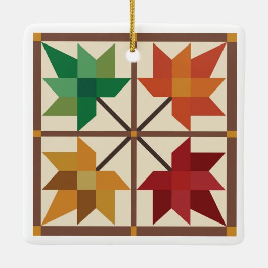 Barn Quilt Maple Leaf Ornament (Rückseite)