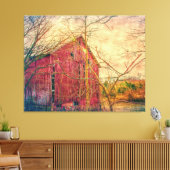 BARN RED RUSTIC DRINT AUF STRETCHCHCHENER LEINWAND (Insitu (Wohnzimmer))