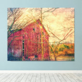 BARN RED RUSTIC DRINT AUF STRETCHCHCHENER LEINWAND (Insitu (Holzboden))