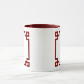 Barn Rot griechische Schlüsselgrenzenmonogramm Tasse (Zentrum)