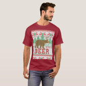 Bärn-Rotwild-oder Bier-Weihnachtspullover-Stricken T-Shirt (Vorne ganz)