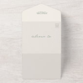 Barn Rustic Farm Wedding Emerald QR All In One Einladung (Außenbereich)