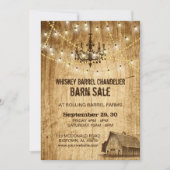Barn Sale Einladung mit Kronleuchter und Leuchten (Vorderseite)