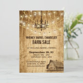 Barn Sale Einladung mit Kronleuchter und Leuchten (Stehend Vorderseite)