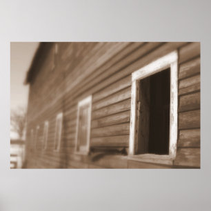 Barn Sepia Tonaufnahme Imaginative Imagery Poster