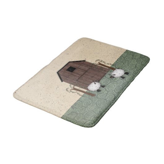 Barn Sheep Bath Mat Badematte (Schrägansicht)
