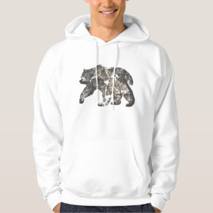 Bärn-Silhouette mit Bäumen, wilde Natur Hoodie