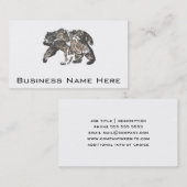 Bärn-Silhouette mit Bäumen, wilde Natur Visitenkarte (Vorne/Hinten)