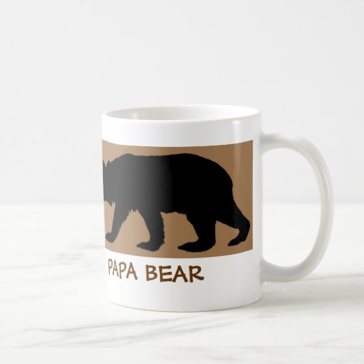 Bärn-Silhouette-Tasse liest: PAPA-BÄR Kaffeetasse (Rechts)