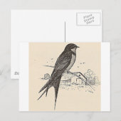Barn Swallow Postkarte (Vorne/Hinten)
