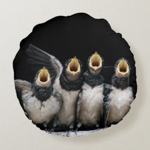 Barn Swallow Singing Rundes Kissen