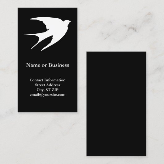 Barn Swallow Visitenkarte (Vorne/Hinten)