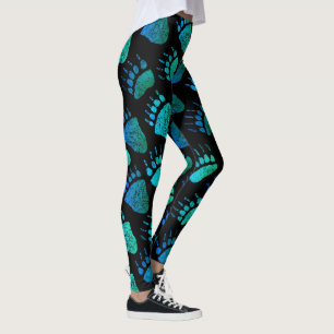 Bärn-Tatzen blau/Grün - Leggings