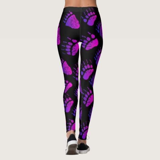 Bärn-Tatzen in rosa/in Lila - Leggings (Rückseite)