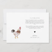 Barn Theme Chicken Wedding Dankeskarte (Rückseite)