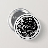 Bärn-u. Fisch-Ureinwohner-Entwurf Button (Vorne & Hinten)