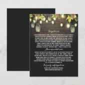 Barn Wedding Information Card mit Mason Jars Begleitkarte (Vorne/Hinten)