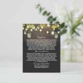 Barn Wedding Information Card mit Mason Jars Begleitkarte (Stehend Vorderseite)