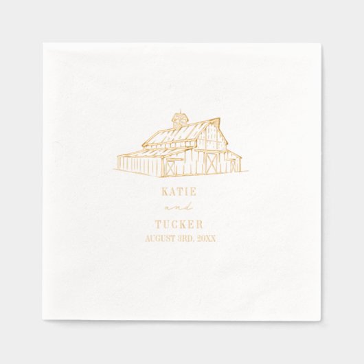 Barn Wedding Servietten Mit Folie (Vorderseite)